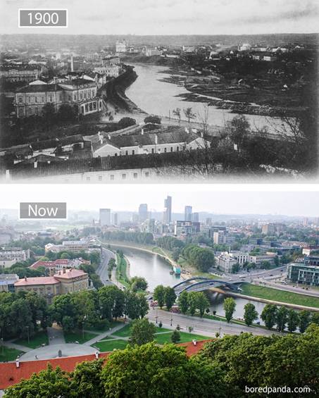 thành phố Vilnius năm 1900 và bây giờ